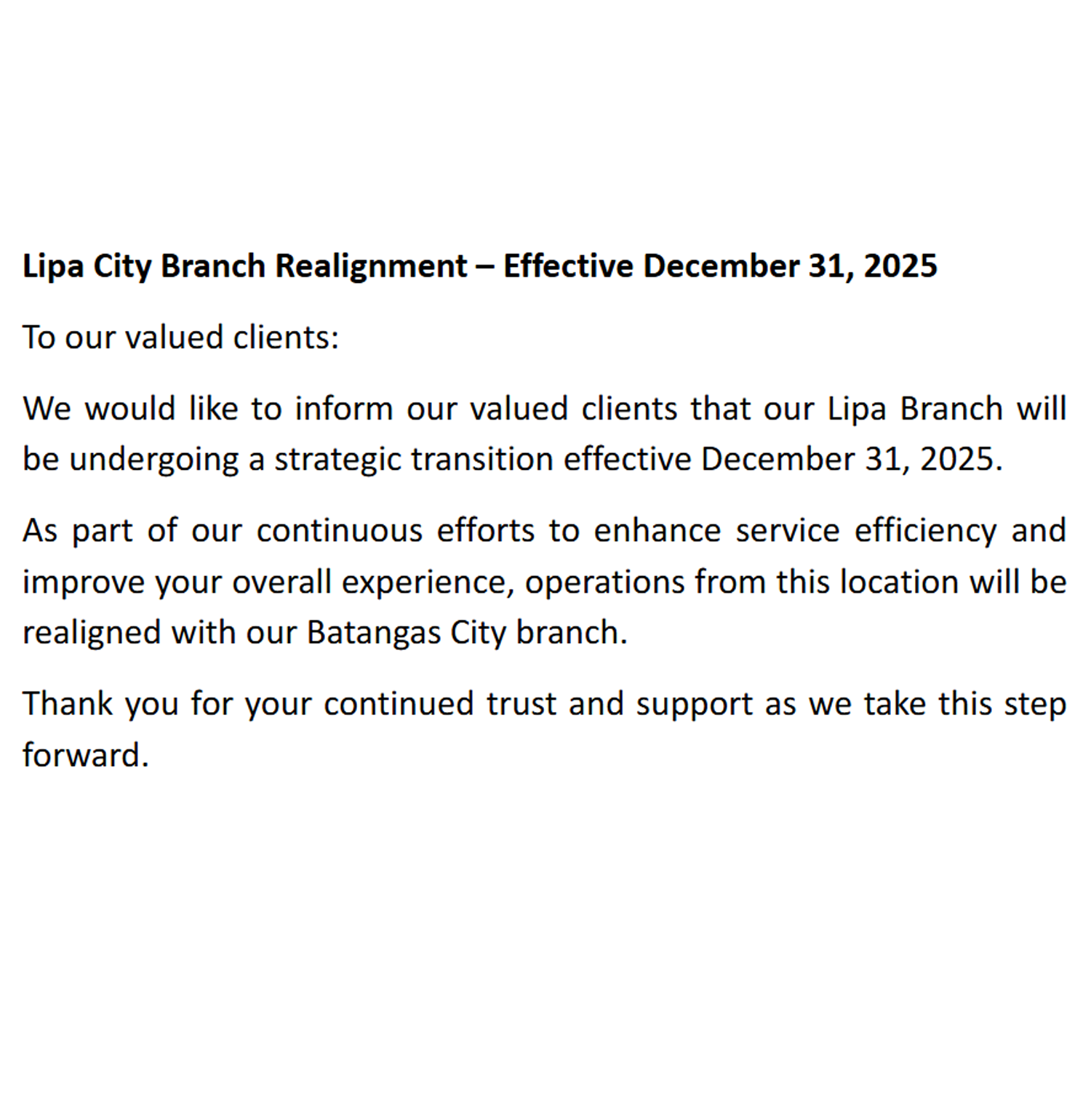 Lipa Branch